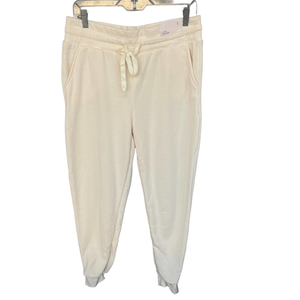 If It Were Me Jogger Pants Womens Large Yellow Classic Drawstring Sweatpants NEW
